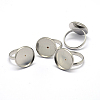 Adjustable 304 Stainless Steel Finger Rings Components STAS-L193-P-14mm-4