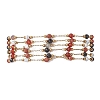304 Stainless Steel with Gemstone Multi-strand Link Chain Bracelets for Women BJEW-JB12985-4