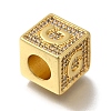 Brass Cubic Zirconia Beads KK-Q818-01G-G-2