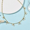 Natural Pearl Beads Potato Multi Pendant Brass Oval Link Chain Necklaces NJEW-JN06514-1