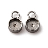 201 Stainless Steel Pendant Cabochon Settings STAS-D379-04A-P-1