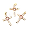 Rack Plating Brass Micro Pave Cubic Zirconia Pendants KK-K165-06G-2