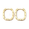 Brass Oval with Polka Dot Hoop Earrings for Woman EJEW-F314-02B-G-1