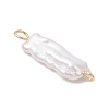 Natural Keshi Pearl Connector Charms PALLOY-JF04238-02-3