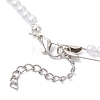 Iron Safety Pins and Acrylic Imitation Pearl Round Beaded Necklaces NJEW-JN05613-5