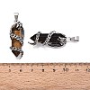 Natural Tiger Eye Double Terminal Pointed Pendants GG-N001-02AS-01-3
