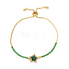 Adjustable Brass Box Chain Slider Bracelets WGB5F0D-03-1