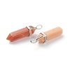 Natural Red Aventurine Pointed Pendants G-M378-01P-A04-3