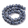 Handmade Blue and White Porcelain Beads Strands PORC-I027-03A-2