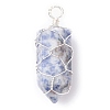 Natural Gemstone Pointed Pendants PALLOY-JF01301-2