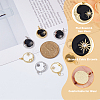 8Pcs 4 Colors Rack Plating Brass Micro Pave Cubic Zirconia Pendants ZIRC-DC0001-12-4