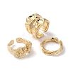 Irregular Alloy Open Cuff Rings Sets for Women RJEW-S412-06G-2