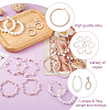 Kissitty 7 Pairs 7 Style Resin Pearl Beaded C-shape & Ring Dangle Stud Earrings FIND-KS0001-16-11