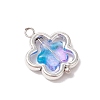 7Pcs Alloy and Glass Pendants PALLOY-JF03366-01-4