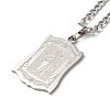 Rectangle with Virgin Mary
 Pendant Necklaces NJEW-C043-01P-1