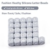 20Pcs Grey Cube Letter Silicone Beads 12x12x12mm Square Dice Alphabet Beads with 2mm Hole Spacer Loose Letter Beads for Bracelet Necklace Jewelry Making JX436O-4