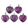 Natural Map Stone Pendants G-N0325-18F-2