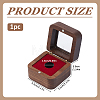 Black Walnut Wood Badge Packing Magnetic Boxes with Acrylic Visible Window Lid CON-WH0095-239B-02-2