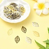 75Pcs 3 Colors Leaf Iron Pendants IFIN-YW0003-67-4