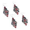 2 Pairs 430 Stainless Steel Leaf Dangle Earrings EJEW-TA0001-83C-3