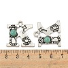 Synthetic Turquoise & Alloy Pendants PALLOY-H146-01AS-K-3