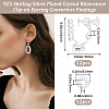 12Pcs Brass & Crystal Rhinestone Clip-on Earring Findings KK-BBC0028-19-2