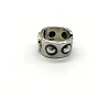Halloween Two Tone Alloy Skull Cuff Open Rings for Unisex WG69205-01-5