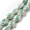 Handmade Printed Porcelain Beads PORC-F005-03F-4