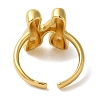 Initials Brass Open Cuff Ring for Women RJEW-N046-02N-G-3