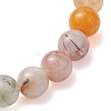 6.5mm Round Natural Rutilated Quartz Beaded Stretch Bracelets for Women Men BJEW-JB10490-4