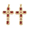 Brass Micro Pave Cubic Zirconia Pendants CU-CBADC6C-13G-04-1