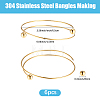6Pcs 304 Stainless Steel Cuff Bangles Making MAK-BBC0001-21G-2