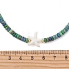 Ocean Synthetic Turquoise Starfish & Chrysocolla and Lapis Lazuli Heishi Beaded Necklaces for Women NJEW-JN06298-3