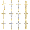 12Pcs Religion Alloy Crystal Rhinestone Connector Charms FIND-PH0038-15G-1
