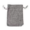 Polyester Imitation Burlap Packing Pouches Drawstring Bags X-ABAG-R005-9x12-04-2