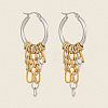 304 Stainless Steel Chain Tassel Hoop Earrings for Women HJ6544-2-1
