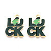 Saint Patrick's Day Alloy Enamel Pendants ENAM-T023-06B-1