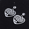 201 Stainless Steel Dangle Stud Earrings EJEW-T008-JN738-2