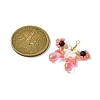 Beaded Butterfly Charms PALLOY-MZ00430-04-2