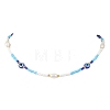 Natural Pearl & Resin Evil Eye & Glass Seed Beaded Necklaces for Women NJEW-MZ00152-01-2
