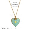304 Stainless Steel Enamel Printed Mom Heart Locket Pendant Necklaces for Mother's Day Gift WG641EA-06-2
