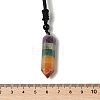 Chakra Double Terminal Pointed Bullet Shaped Stone Pendant Necklaces NJEW-Z060-01-5