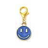 Smiling Face Alloy Enamel Pendant Decorations HJEW-JM02890-4