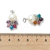 Natural Agate(Dyed & Heated) & Pearl Pendants PALLOY-JF05295-02-4
