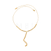 Rectangle 304 Stainless Steel Y-shaped Necklaces for Women STAS-OY013-89G-1