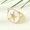 304 Stainless Steel Enamel Cuff Open Rings SA-CBA369F-04G-05-3