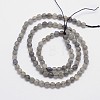 Faceted Round Natural Labradorite Bead Strands G-I156-03-4mm-2