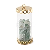 Glass Tube with Natural Green Aventurine Chip Beads Inside Pendants LS-FIND-B054-01G-03-1