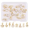 16Pcs 8 Style Brass Micro Pave Cubic Zirconia Charms KK-SZ0006-15-1