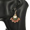 Christmas 304 Stainless Steel with Glass Seed Beads Levreback Earrings EJEW-MZ00822-5
